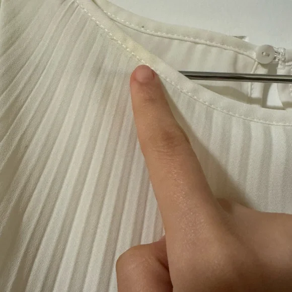 Catherine Old Money Asymmetrical Circle Cream Pleated Dress Size M Fairy - Picture 5 of 6